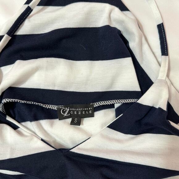 Navy and  White Striped Spaghetti Strap Tank - Picture 4 of 4
